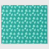 Herbstblätter - Aqua und Türkis Geschenkpapier (Flach)