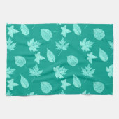 Herbstblätter - Aqua und Türkis Handtuch (Horizontal)