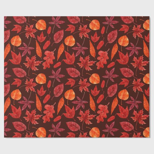 Herbstblätter, Aquarell Geschenkpapier (Flach)