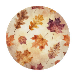 Herbstblätter Aquarell Herbstmuster Schneidebrett