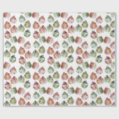 Herbstblätter Aquarell-Kunst Geschenkpapier (Flach)