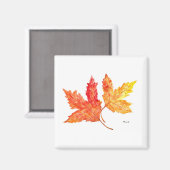 Herbstblätter, Aquarell Magnet (Vorderseite/Rückseite)