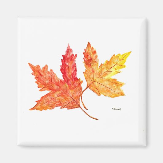 Herbstblätter, Aquarell Magnet (Vorne)