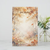 Herbstblätter Aquarell Wald Herbstwald Briefpapier (Stehend Vorderseite)