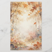Herbstblätter Aquarell Wald Herbstwald Briefpapier (Rückseite)
