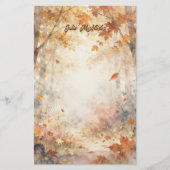Herbstblätter Aquarell Wald Herbstwald Briefpapier (Vorderseite)