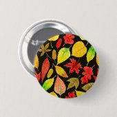 Herbstblätter, Aquarellfarbe Button (Vorne & Hinten)