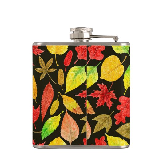 Herbstblätter, Aquarellfarbe Flachmann (Rückseite)