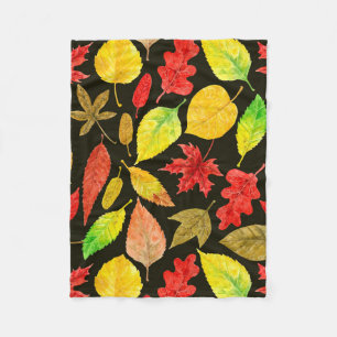 Herbstblätter, Aquarellfarbe Fleecedecke