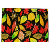 Herbstblätter, Aquarellfarbe Große Geschenktüte (Rückseite)