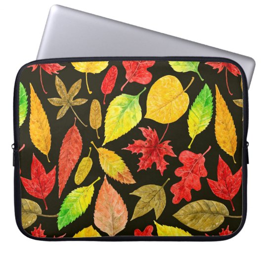 Herbstblätter, Aquarellfarbe Laptopschutzhülle (Vorderseite)