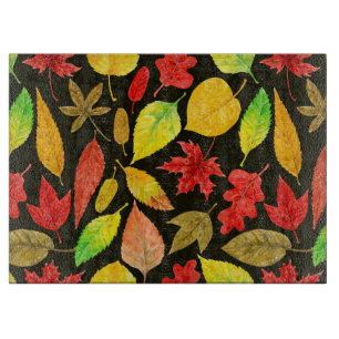 Herbstblätter, Aquarellfarbe Schneidebrett