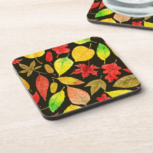 Herbstblätter, Aquarellfarbe Untersetzer (Linke Seite)