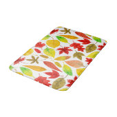 Herbstblätter, Aquarellfarbe weiß Badematte (Schrägansicht)