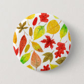 Herbstblätter, Aquarellfarbe weiß Button (Vorderseite)