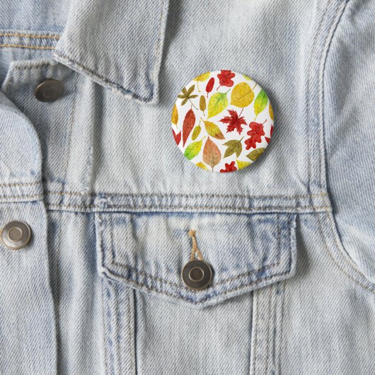 Herbstblätter, Aquarellfarbe weiß Button (Beispiel)