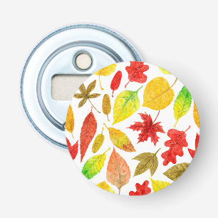 Herbstblätter, Aquarellfarbe weiß Flaschenöffner