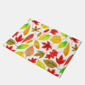 Herbstblätter, Aquarellfarbe weiß Fußmatte (Schrägansicht)