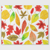 Herbstblätter, Aquarellfarbe weiß Geschenkpapier (Flach)