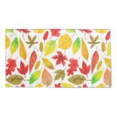 Herbstblätter, Aquarellfarbe weiß Kissenbezug (Rückseite-Links)