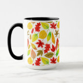 Herbstblätter, Aquarellfarbe weiß Tasse (Links)
