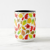 Herbstblätter, Aquarellfarbe weiß Tasse (Zentrum)