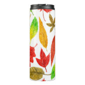 Herbstblätter, Aquarellfarbe weiß Thermosbecher (Rückseite)