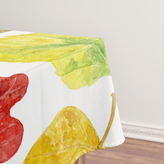 Herbstblätter, Aquarellfarbe weiß Tischdecke (Beispiel)