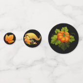 Herbstblätter auf schwarzen Erntedank Table Confet Konfetti (Vorderseiten)
