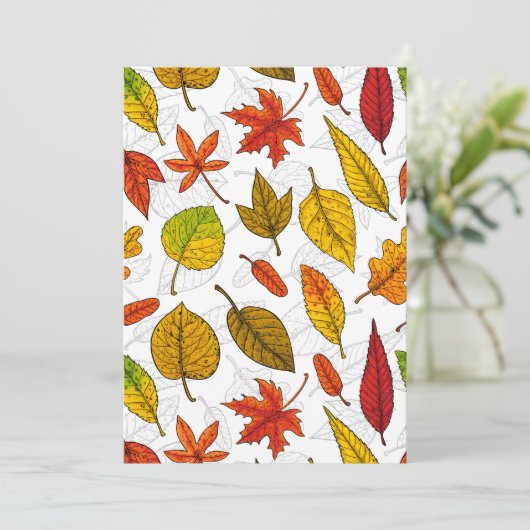 Herbstblätter auf weiß (Stehend Vorderseite)