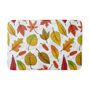 Herbstblätter auf weiß badematte
