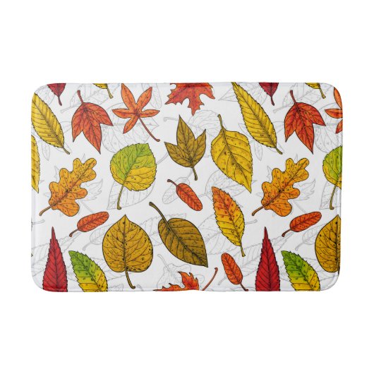 Herbstblätter auf weiß badematte (Vorderseite)