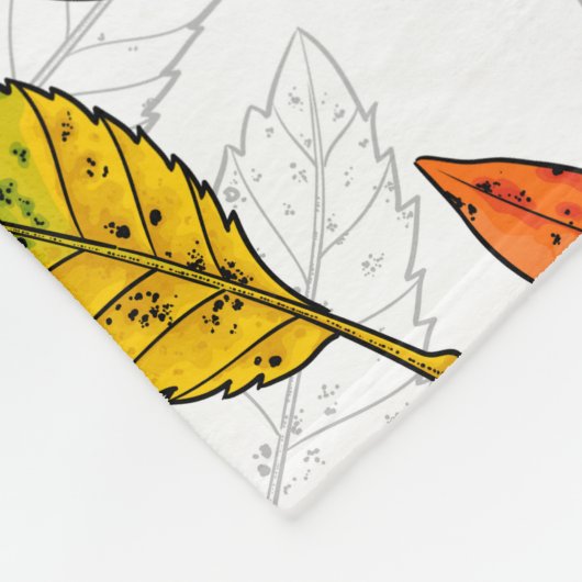 Herbstblätter auf weiß fleecedecke (Ecke)