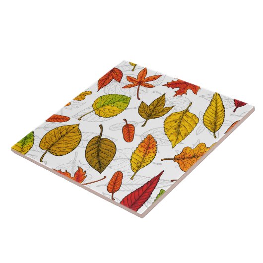 Herbstblätter auf weiß fliese (Seite)