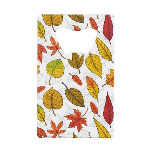 Herbstblätter auf weiß geldbeutel flaschenöffner (Vorderseite)