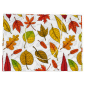 Herbstblätter auf weiß große geschenktüte (Rückseite)