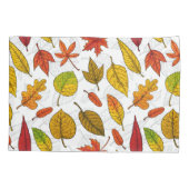 Herbstblätter auf weiß kissenbezug (Rückseite)