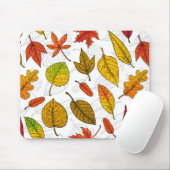 Herbstblätter auf weiß mousepad (Mit Mouse)