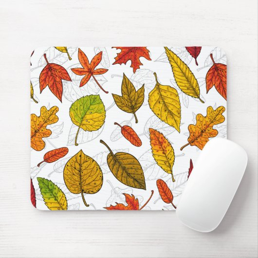 Herbstblätter auf weiß mousepad (Mit Mouse)