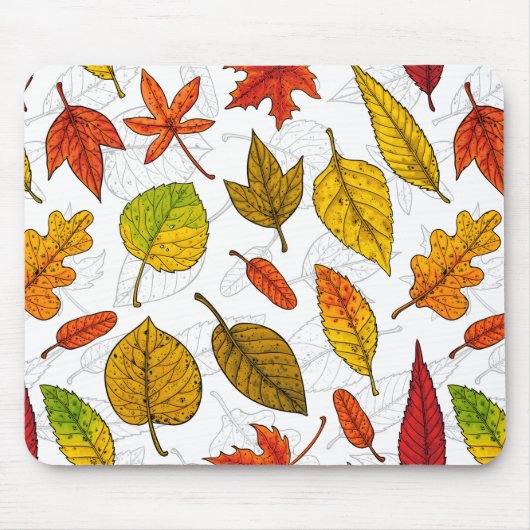 Herbstblätter auf weiß mousepad (Vorne)