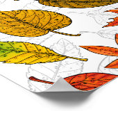 Herbstblätter auf weiß poster (Ecke)