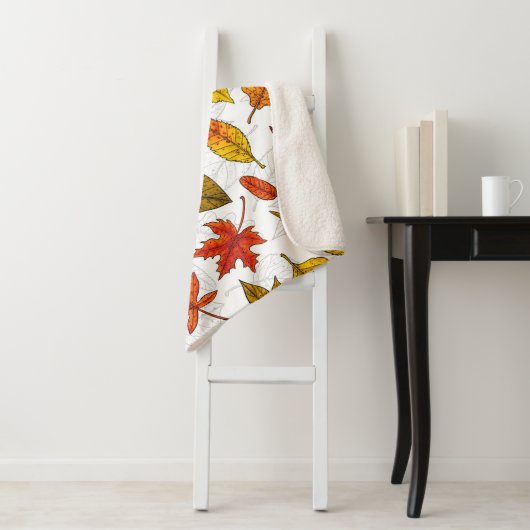 Herbstblätter auf weiß sherpadecke (Beispiel)