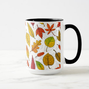 Herbstblätter auf weiß tasse
