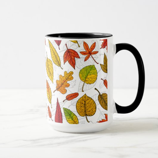 Herbstblätter auf weiß tasse (Rechts)