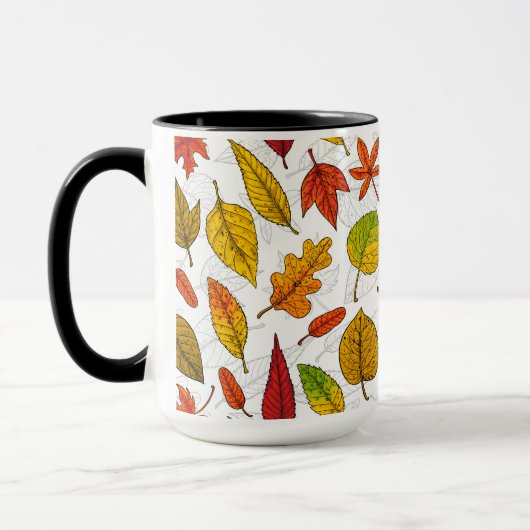 Herbstblätter auf weiß tasse (Links)