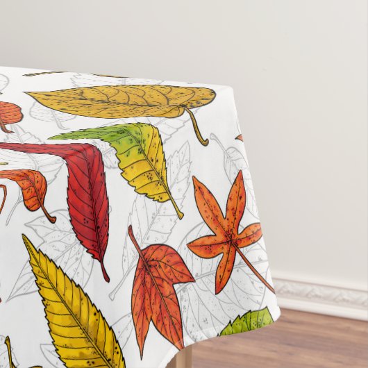 Herbstblätter auf weiß tischdecke (Beispiel)