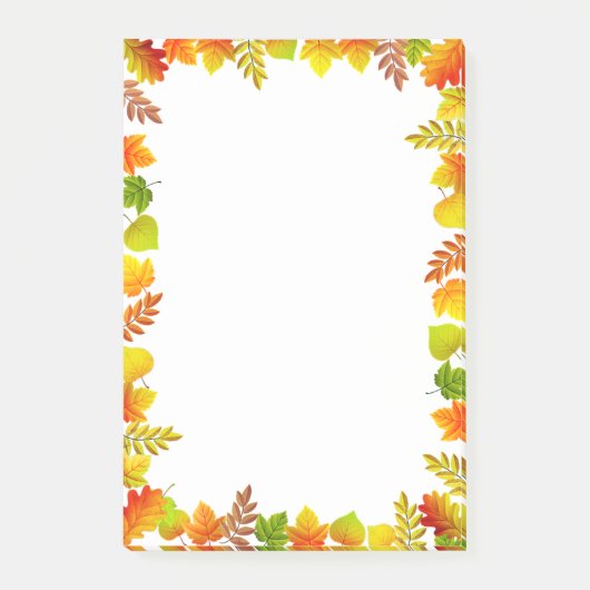 Herbstblätter auf weißen To-Do-Post-it-Notes Post-it Klebezettel (Vorderseite)