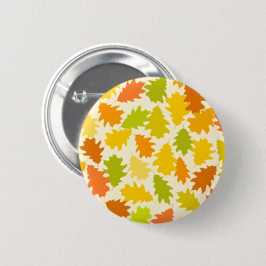 Herbstblätter aus Eichen Button (Vorne & Hinten)
