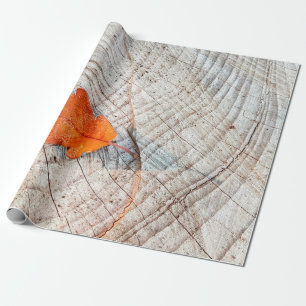 Herbstblätter aus Eichenholz Geschenkpapier