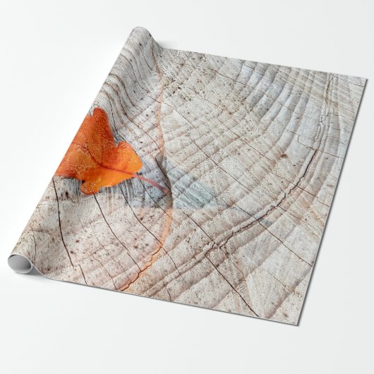 Herbstblätter aus Eichenholz Geschenkpapier (Ungerollt)
